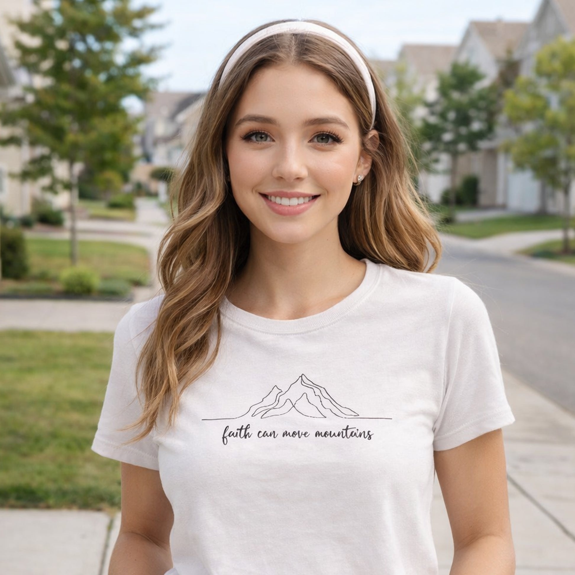 Truth Faith in God Women's Essential Tee Faith Can Move Mountains